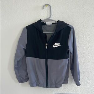 Nike Youth Black and Gray Hooded Jacket